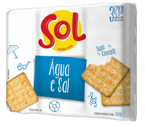 BISCOITO ÁGUA E SAL 360GR  SOL