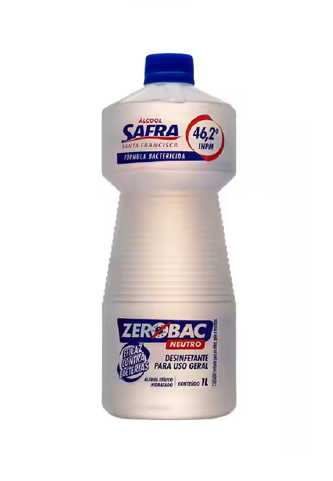 ÁLCOOL LÍQUIDO BACTERICIDA 46,2° INPM NEUTRO – 1L – SAFRA