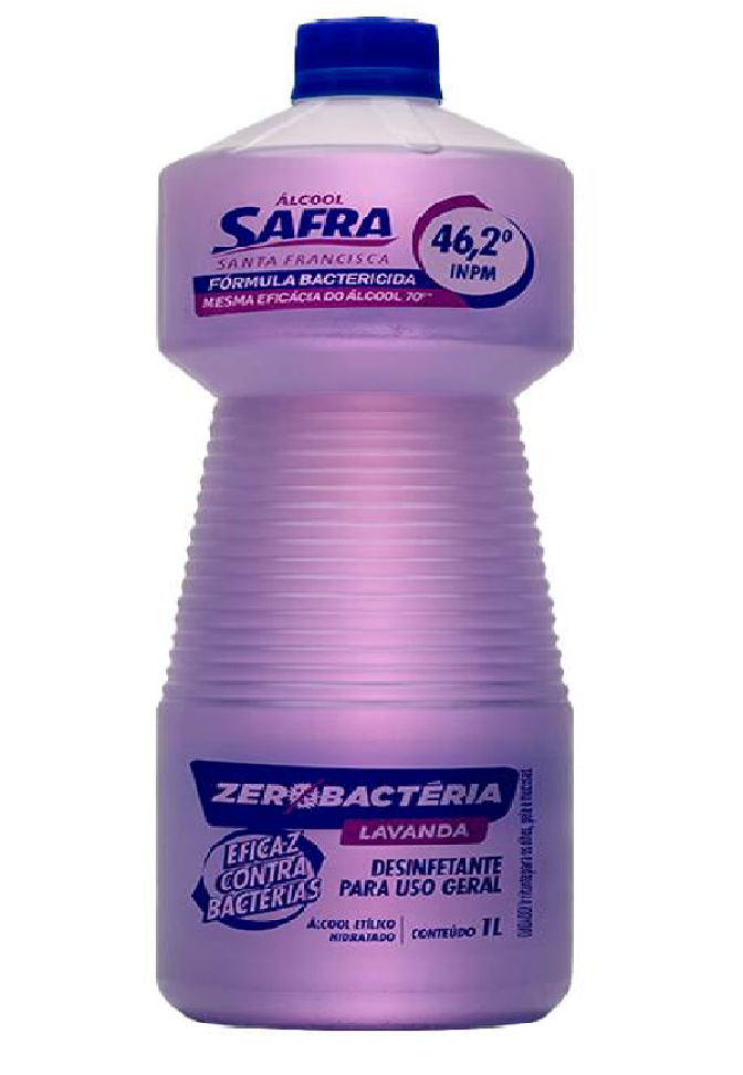 ÁLCOOL LÍQUIDO BACTERICIDA 46,2° INPM LAVANDA – 1L – SAFRA
