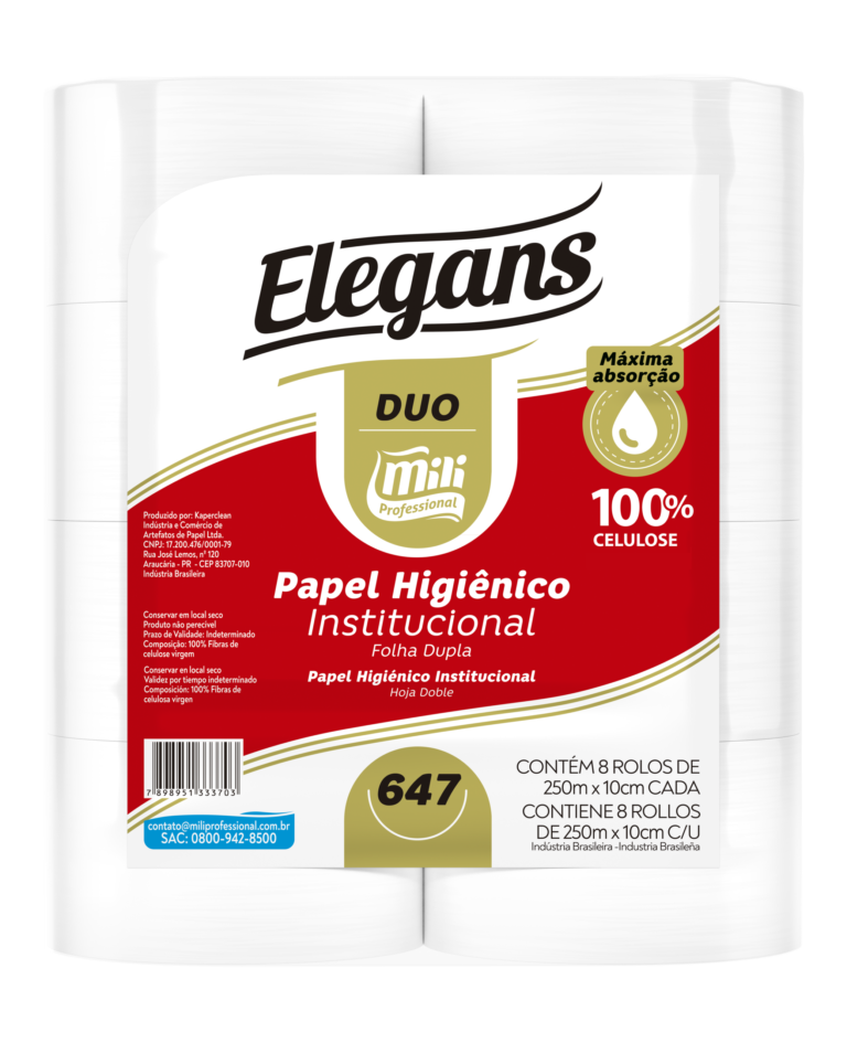 PAPEL HIG 8X250MTS FOLHA DUPLA  MILI