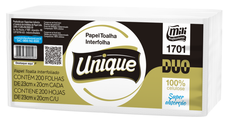 PAPEL TOALHA FOLHA DUPLA (( 2x17gr )) 20X23CM C/ 2.000FOLHAS DUO  MILI